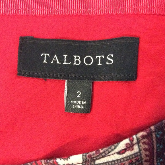 Talbots Button Detail Paisley Faux Wrap Skirt 2 - Picture 5 of 6